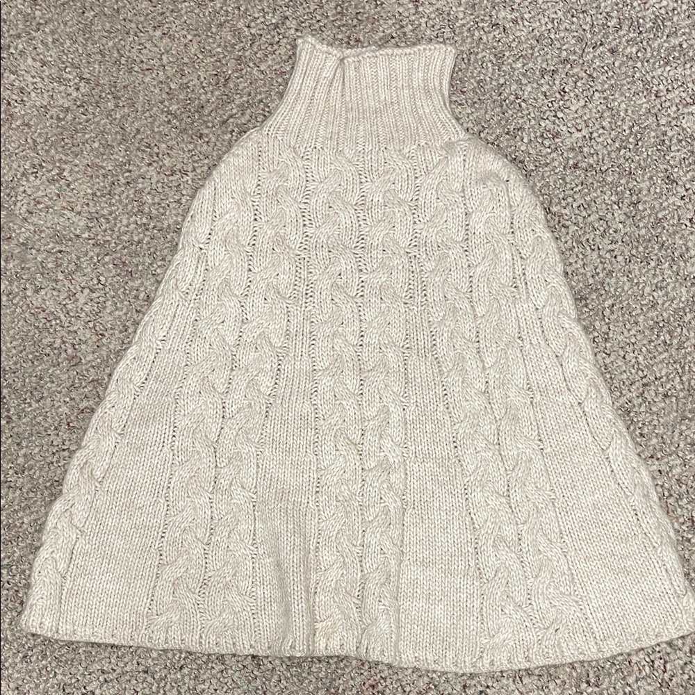 Wool alpaca italian made Cozy Cable Knit turtleneck poncho cape